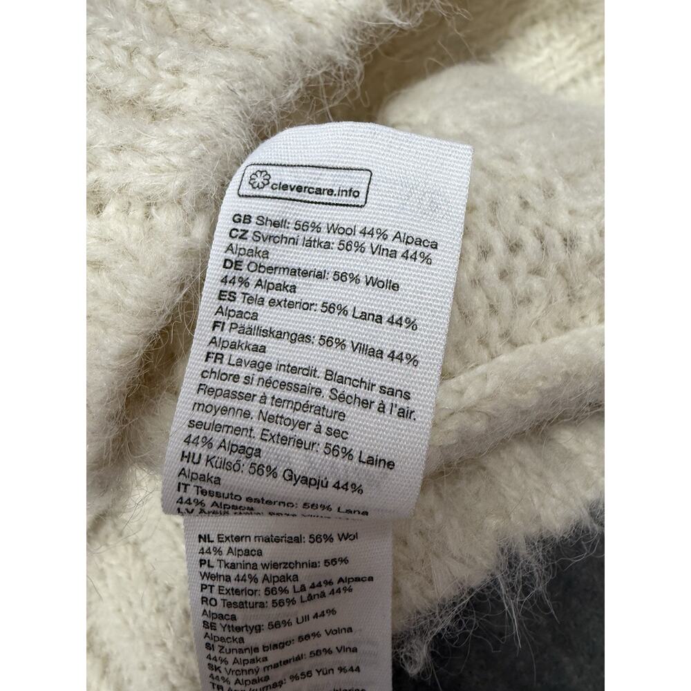 & Other Stories Cream Pearl-Button Puff Sleeve Cardigan - Picture 7 of 7